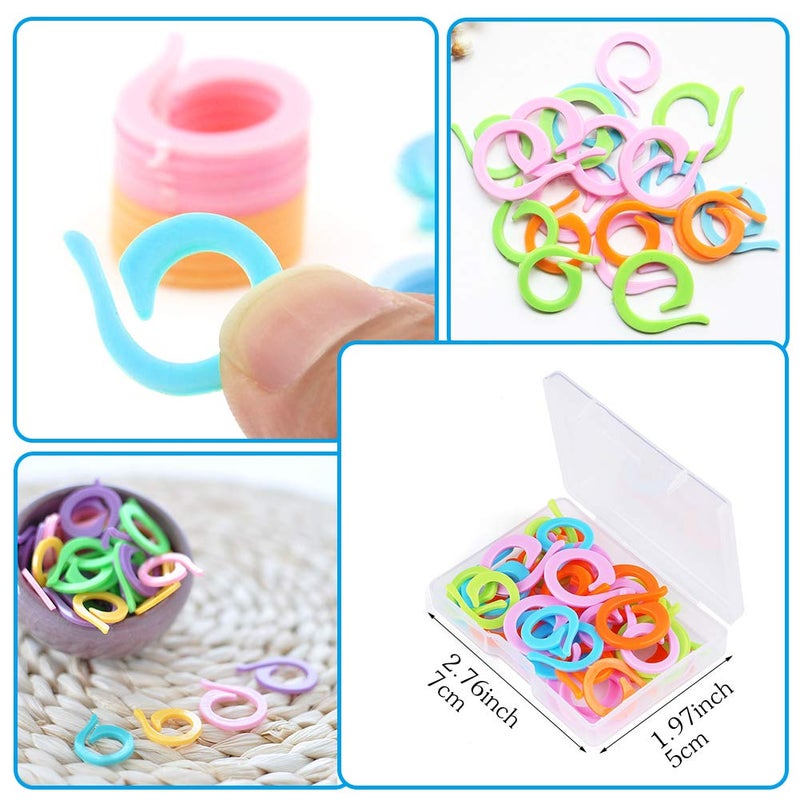 Lokunn 40Pcs Stitch Markers for Crocheting, Crochet Stitch Markers Ring, Multicolor Knitting Stitch Markers for Knitting and Crocheting, Small and Large Locking Markers - Image 4